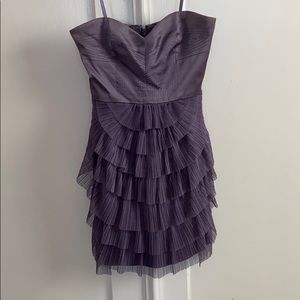 BCBGMAXAZRIA purple ruffled bottom dress